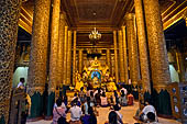 Yangon Myanmar. Shwedagon Pagoda (the Golden Stupa). Detail of the Prayer hall at each of the four cardinal points.